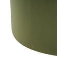 thumbnail image 6 of Christopher Knight Home 30" Velvet Upholstered Round Ottoman, Wood Frame, Olive Green, 6 of 9