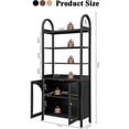 thumbnail image 2 of 71" Wood Bookshelf, Modern Tall Bookcase with Storage & Door of Arched Acrylic, 4-Tier Open Shelves + 2 Tier Cabinet, Book Shelf Display Cabinet for Living Room, Office (Black), 2 of 18