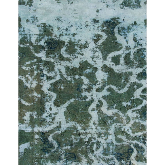 Ahgly Company Indoor Rectangle Abstract Columbia Blue Oriental Area Rugs, 6' x 9'