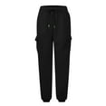 thumbnail image 4 of Womens Cargo Sweatpants Oversized Fleece Joggers Fall Fashion Outfits Y2k Clothes 2024 with Pockets 02-Black XL, 4 of 4