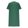 thumbnail image 6 of Spring Dresses For Women 2025 A-Line V-Neck Short Sleeve Solid Color Mini Straight Dresses with Pockets Green XXL, 6 of 6