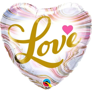18 inch Love Colorful Marble Qualatex Foil Mylar Balloon - Party Supplies Decorations