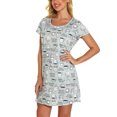 thumbnail image 5 of Defitshape Women's Cotton Nightgowns Soft Short Sleeve Sleep Shirt Printed Sleepshirts Cute Nightdress Short Night Gown Pajama Dress Summer Short Sleeve Sleepwear Grey Large, 5 of 5
