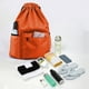 thumbnail image 4 of Mochila Portátil con Cordón Ajustable y Bolsillo Impermeable. Ideal para Gimnasio, Playa, Natación y Otros Deportes. Fabricada En Tela Oxford Naranja. Medidas: 37 X 18 X 48 Cm. Ligera E Impermeable., 4 of 6