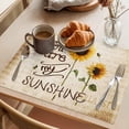 thumbnail image 3 of Farmhouses Sunflowers Placemats Set of 4, You Are My Sunshine Letter Background Non-Slip Place Mats Washable Table Mats for Kitchen Dining Table Decorations Indoor/Outdoor, 3 of 9
