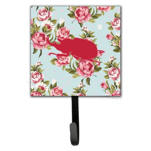 Caroline's Treasures BB1064-RS-BU-SH4 Beetle Shabby Chic Blue Roses Leash or Key Holder, Blue, Single Hook, multicolor