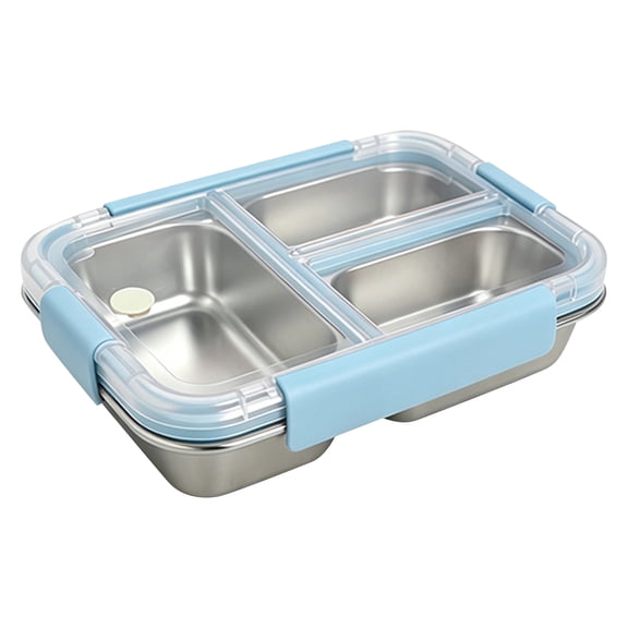 Rdausd Stainless Steel Bento Box with 3 Compartments, Leakproof Lunch Container, 304 Food Grade Lunchbox for Adults and Kids, Portable Lunch