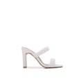 thumbnail image 2 of Women Double Strap High Chunky Heeled Slip On Slide Sandals (Double Braided White, 6), 2 of 4