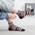 thumbnail image 2 of Rateoe Hearts And Lines1 Pattern Quarter Crew Socks,Toe Seamed Ankle Socks,Cotton Cushioned Breathable Athletic Crew Sports Socks, 2 of 7