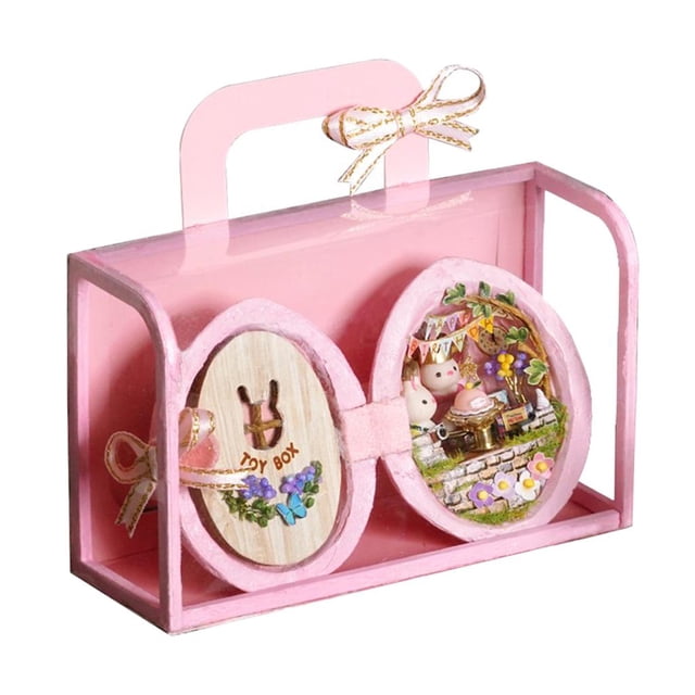Mini de muñecas DIY Sunnimix modelo en miniatura artesanal Estilo fiesta rosa