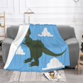 thumbnail image 2 of Cartoon Tyrannosaurus Predator Throw Blanket, Super Soft Anti-Pilling Flannel Bed Blankets, 40"x30", 2 of 8