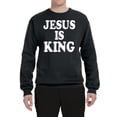 thumbnail image 2 of Jesus Is King Bible Scripture | Mens Christian Crewneck Graphic Sweatshirt, Black, Small, 2 of 3