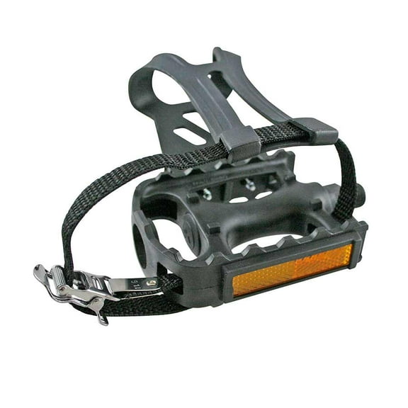EVO Adventure Plus Pedals with toe-clips and straps, Black