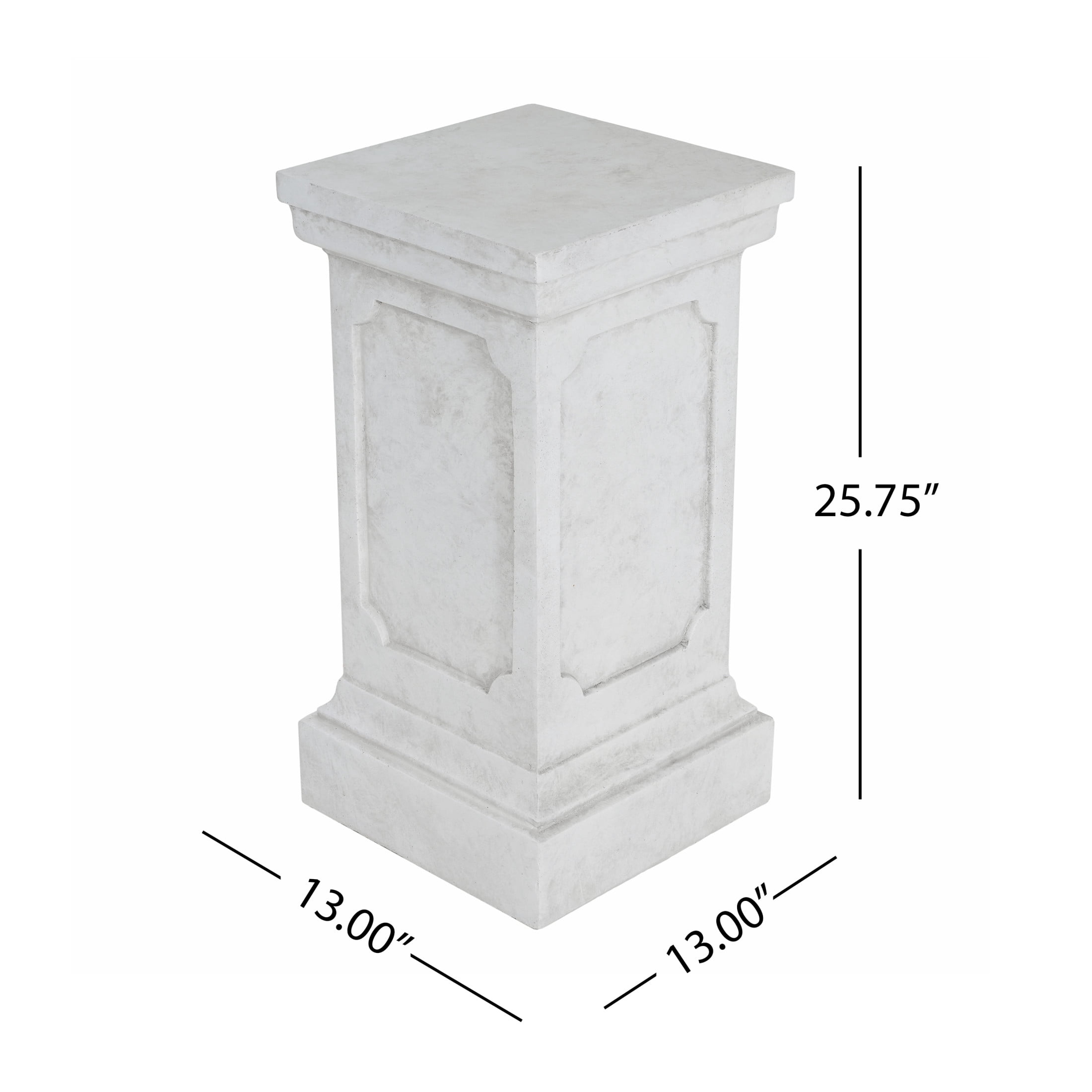 Christopher Knight Home 25.75" Outdoor Classic Plant Stand with Square Pedestal, Antique White