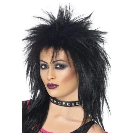 80's Rock Diva Adult Costume Long Black Wig