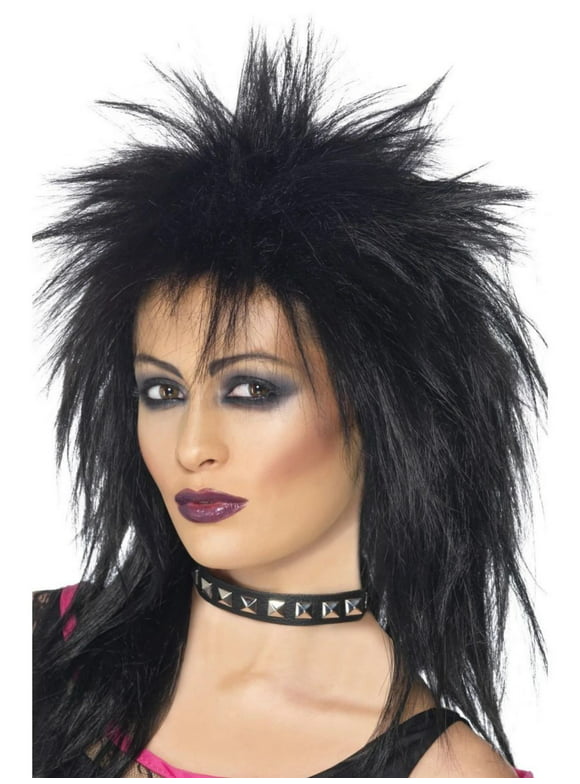 80's Rock Diva Adult Costume Long Black Wig