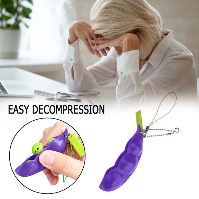 Colgante de goma para teléfono para adultos bonito colgante de goma Ehuebsd para alivio del estrés Edamame Peas