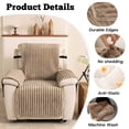 thumbnail image 6 of WETRBWEH Recliner Chair Cover with Pockets, Waterproof Non-Slip Washable Recliner Cover Furniture Protector for Home, Beige 28", 6 of 9