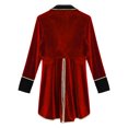 thumbnail image 6 of Mufeng Men's Vintage Velvet Tailcoat Jackets Medieval Victorian Swallowtail Coat Showman Dress Up Red XXL, 6 of 7
