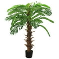 thumbnail image 1 of vidaXL Artificial Tree Cycas Lifelike Tropical Palm Tree with Pot 35.4" Green, 1 of 6