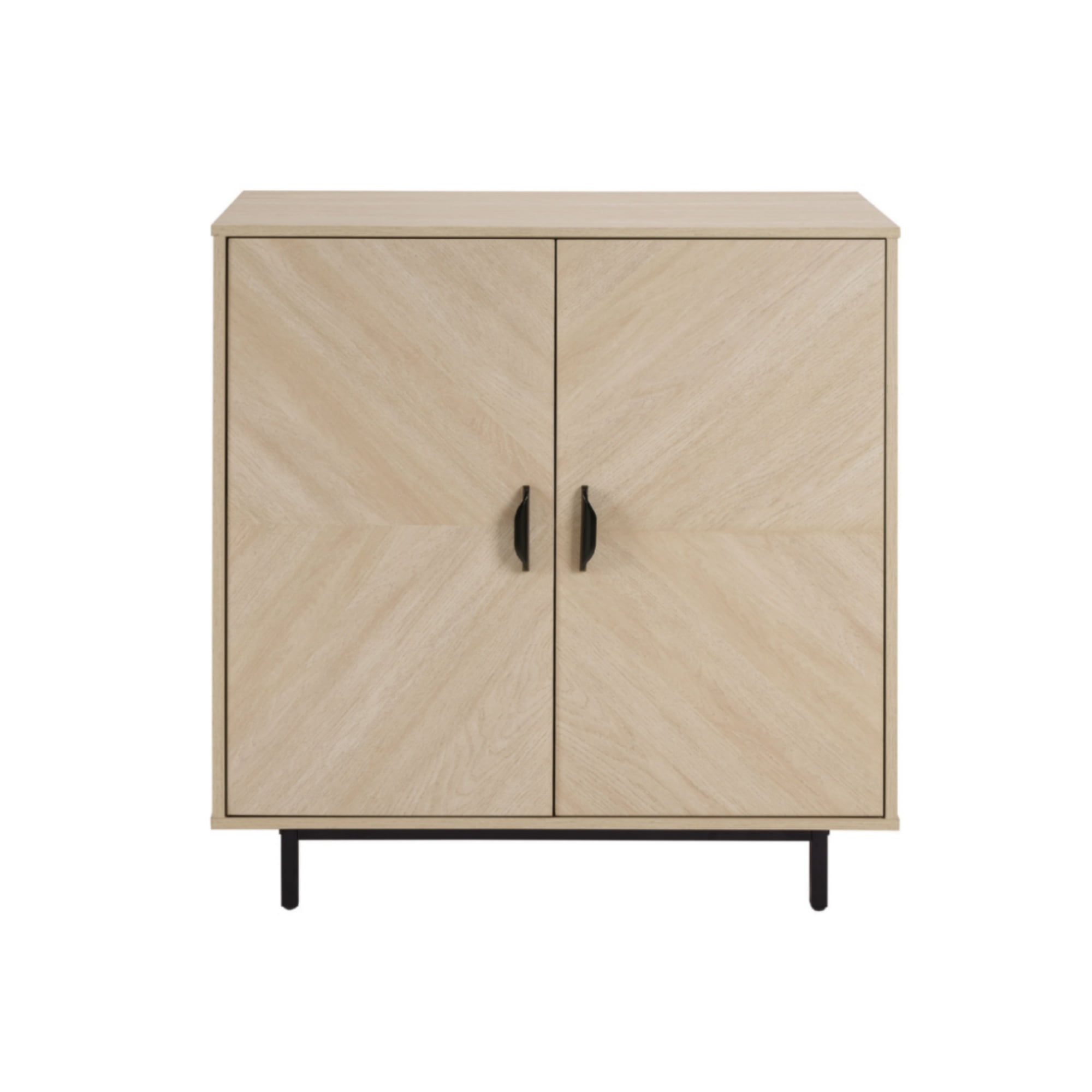 GARITIN Modern Wood Grain Accent Cabinet with Doors, Buffet Sideboard Storage Cabinet with Adjustable Shelf and Concealed European Hinges, Stylish Organizer for Living Room Kitchen Entryway, Yellow