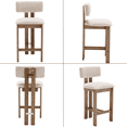 thumbnail image 6 of Guyou 26" Farmhouse Bar Stools Set of 4, Modern Armless Counter Height Kitchen Stools, Linen Upholstered Bar Chairs with Natural Wooden Legs, French Country Stools for Kitchen Island, Begie, 6 of 9