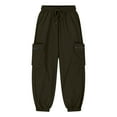 thumbnail image 6 of ZACPNCV Kids Teen Boys Girls Cargo Pants Tactical Pant Hiking Jogger Classic Pants with Multi Pockets Elastic Waist Drawstring Lightweight Waterproof Outdoor Olive Green 9-10 Years, 6 of 8