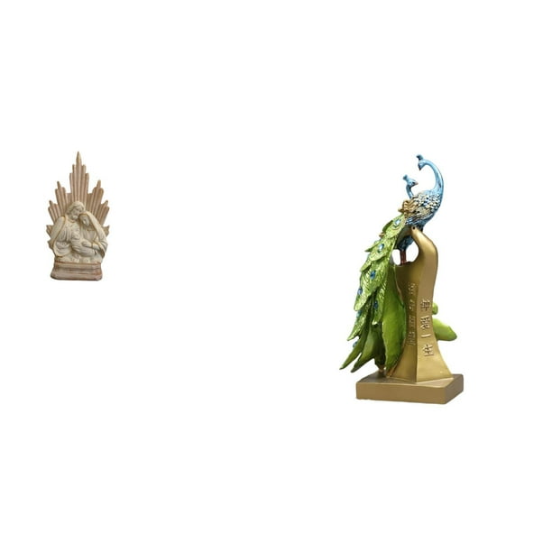 Estatua Clásica Católica Cristiana De Resina Con Forma De Pavo Real Para La Familia, Escultura Para Oficina, Escritorio, Mesa, Coche, Entrada De Casa, Centro De Mesa, Decoración, Regalo