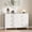 White, variant on IdealHouse 42.9" Tall Fluted Dresser, 5-Drawer Wooden Chest with Metal Handles, Modern Wave Design for Bedroom/Living Room/Entryway, Black