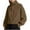 Brown, variant on XFLWAM Women's Casual Half Zip Sweatshirts Long Sleeve Solid Color Cropped Pullover Jackets Fall Solid Color Coats Beige L