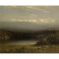 thumbnail image 2 of Alexander Helwig Wyant 14x12 Gold Ornate Wood Frame and Double Matted Museum Art Print Titled - Mountain&nbsp;Lake (1877), 2 of 4