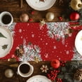 thumbnail image 2 of Red Christmas Cotton Linen Table Runner for Dining Kitchen, Snowman Xmas Truck Balls Tree Wedding Outdoor Party Tablerunners Decoration, Dresser Scarf Coffee Tablecloth Runners 13x120 Inches, 2 of 9