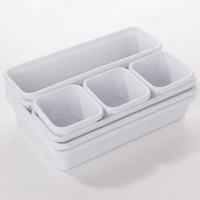 Interlocking Desk Drawer Organizer Tray Plastic Shallow Narrow Drawer Organizers