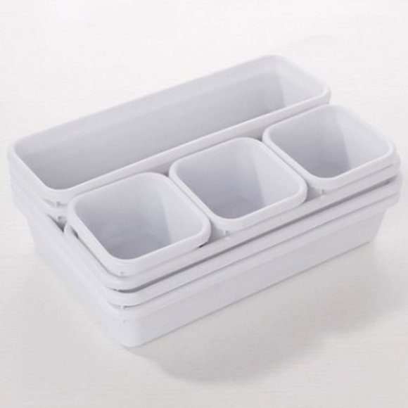 Interlocking Desk Drawer Organizer Tray Plastic Shallow Narrow Drawer Organizers