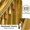 thumbnail image 7 of VOGOL Yellow Velvet Waterfall Valance & Curtains Set, Thermal Insulated Drapes 60x96 Inches, Set of 3, 7 of 7