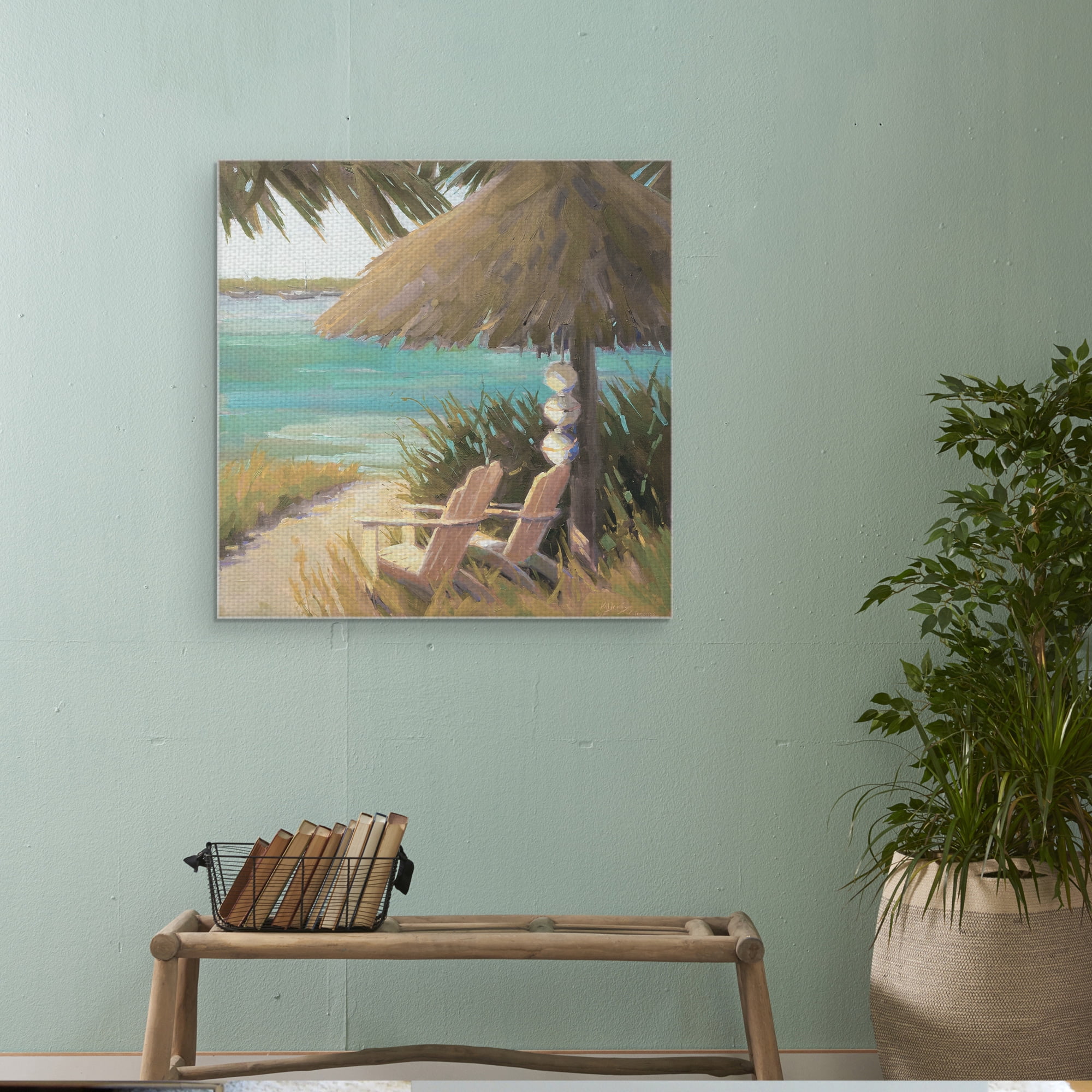 Masterpiece Art Gallery Waterfront Beach View Bright by Kathleen Denis Canvas Art Print30" x 30"