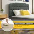 thumbnail image 6 of Costway Queen Upholstered Headboard Adjust Button Tufted Faux Linen Dark Grey, 6 of 10