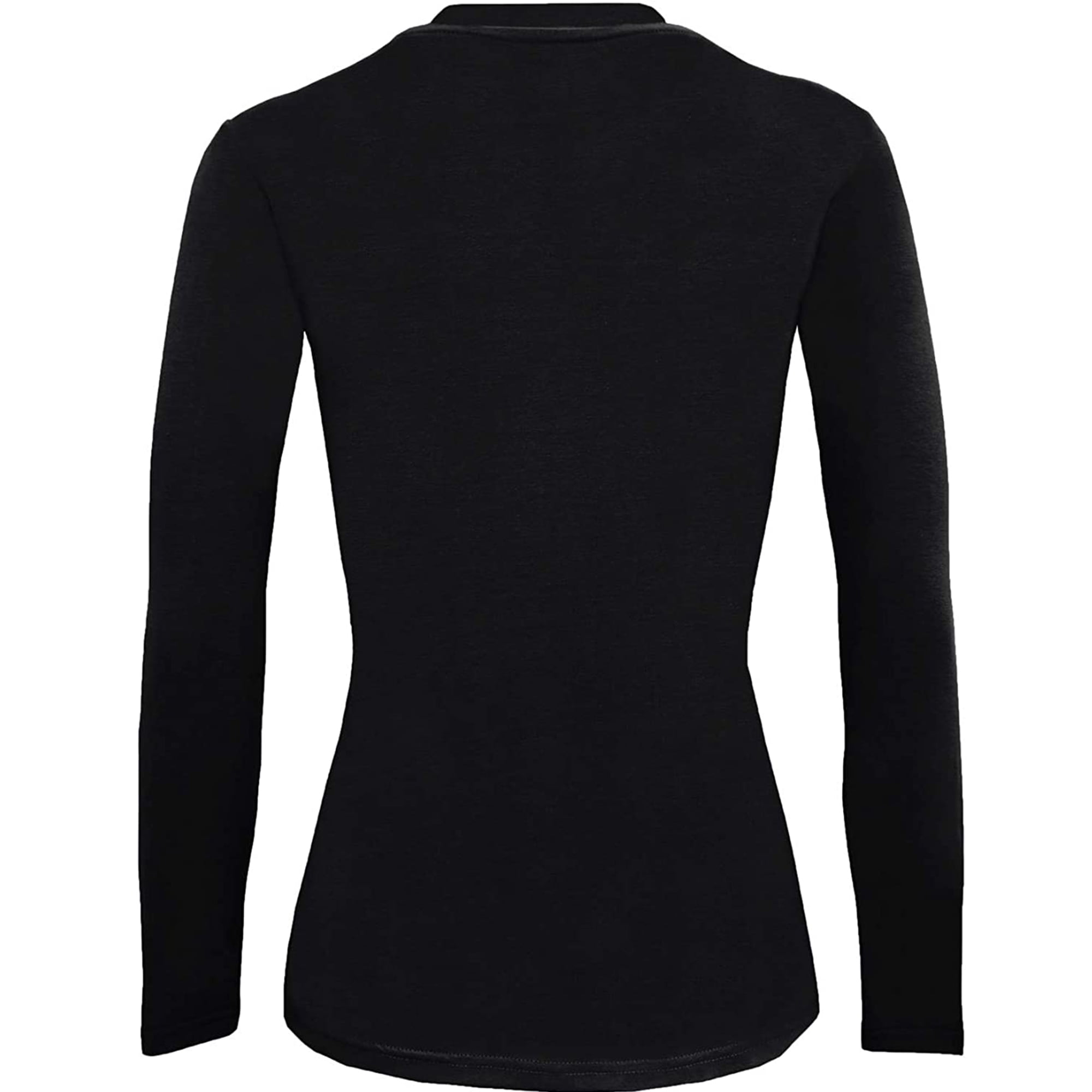 Long Black Neck T for Sleeve Crew Women, UnderScrubs Medium Natural Uniforms Shirt