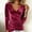 Red, variant on NominalSnug Velvet Tops for Women Wrap V Neck Long Sleeve Shirts Side Button Ruched Blouses Dressy Casual Going out Tops Fall 2026