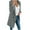Gray, variant on ICHUANYI Women Fashion Woolen Solid Mid Long Coat V Neck Lapel Jacket Outwear Fall Winter Clothes Outfits 2023