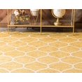 thumbnail image 5 of Unique Loom 3146471 2 ft. x 8 ft. 8 in. Rounded Trellis Frieze Runner Rug, Yellow, 5 of 5