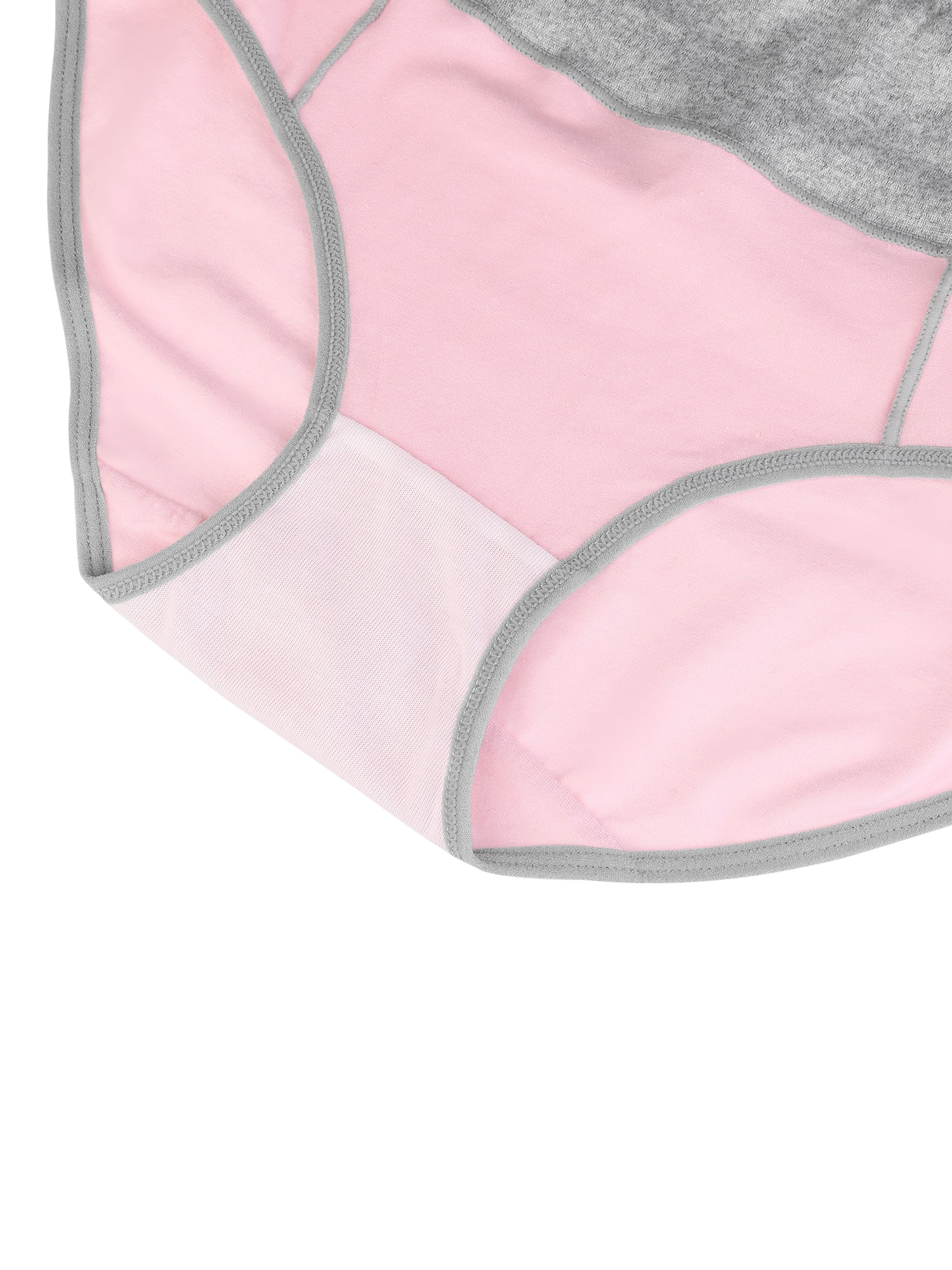 Unique Bargains Women's Plus Size 5 Packs Brief Stretchy Underwear Black, Pink, Yellow, Red Pink, Green M