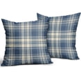 thumbnail image 2 of Blue Plaid Pillow Covers 16x16 Inch Blue and Beige Buffalo Plaid Tartan Pattern Decorative Throw Pillow Cases Set of 2 Farmhouse Holiday Cushion Cases Sofa Couch Bed Decor, EA240520002, 2 of 6