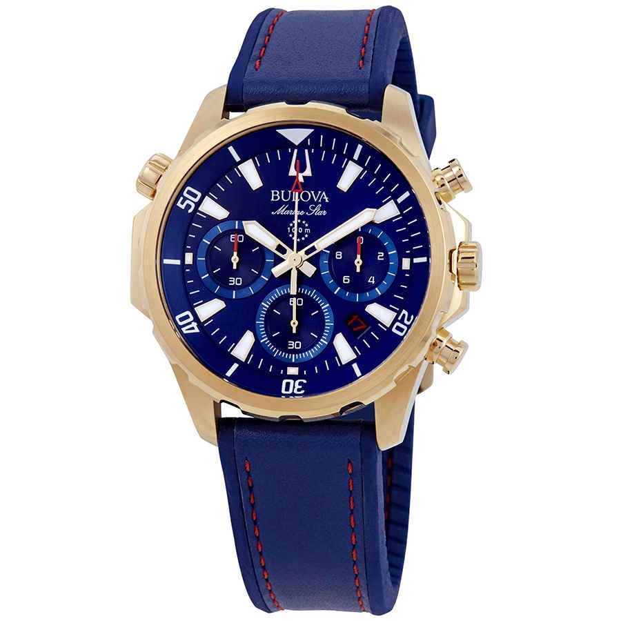 Bulova - Bulova Marine Star Chronograph Blue Dial Men's Watch 97B168 ...