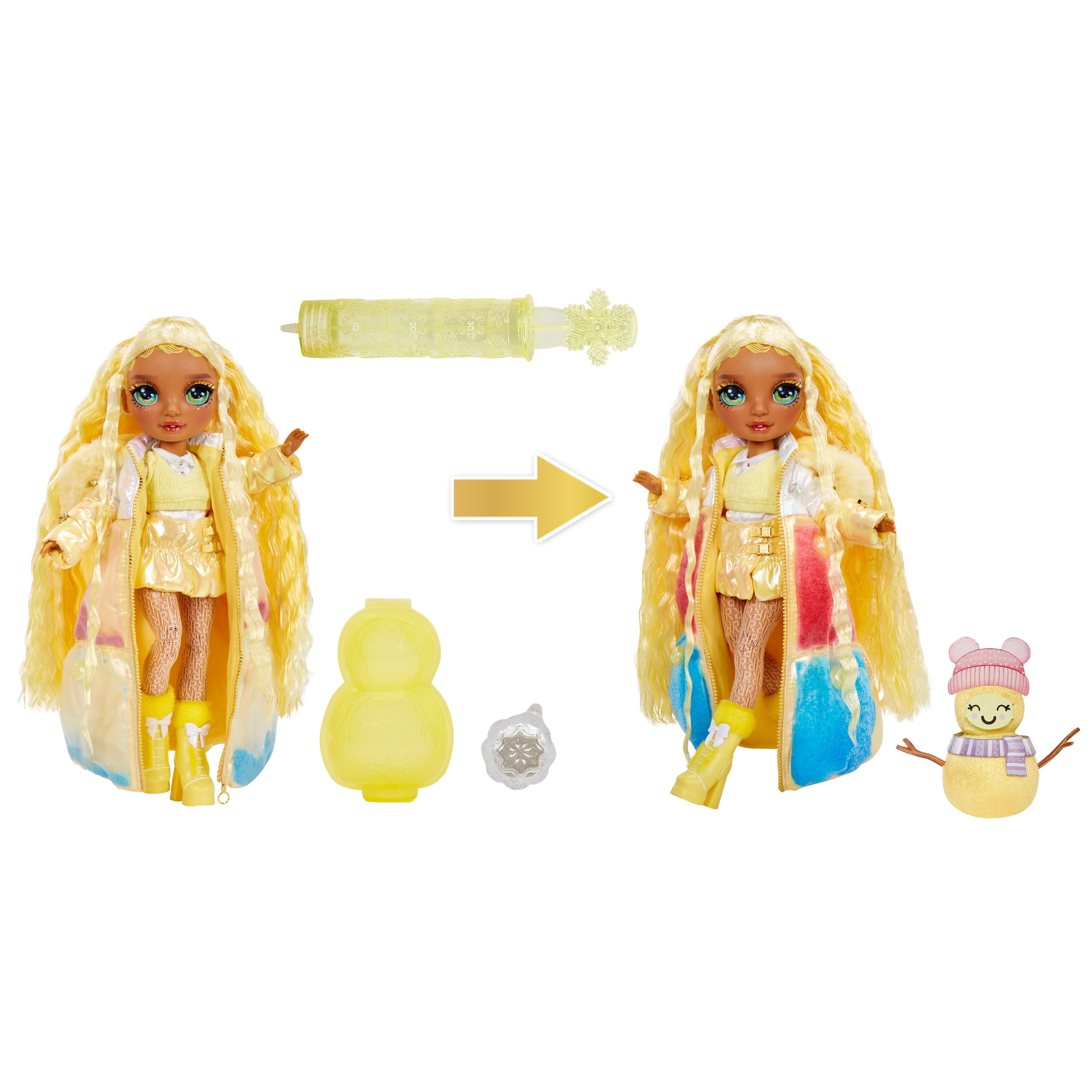 Rainbow High Winter Wonderland Sunny - Yellow 11” Fashion Doll with Magic Snow, Kids Toy Gift Ages 4+