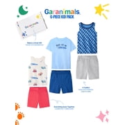 Garanimals Newborn, Baby & Toddler Boy Cotton 6-Piece Outfit Sets, Graphic Tops & Pull-On Bottoms, Sizes 0-6T