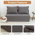 thumbnail image 5 of Leumius Folding Sofa Bed,Memory Foam Sleeper Lounge Chair Bed with Pillow, Floor Mattress Couch with Backrest for Living Room/Dorm/Guest Room/Home Office,Gray, 5 of 12