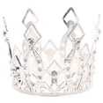 thumbnail image 1 of Small Rhinestone Crown Cake Ornament Alloy Tiara Cake Decoration for Birthday Party (Silver), 1 of 6