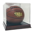 thumbnail image 2 of Deluxe Acrylic Full Size Basketball Display Case with Cherry Wood Stain Base, 2 of 3