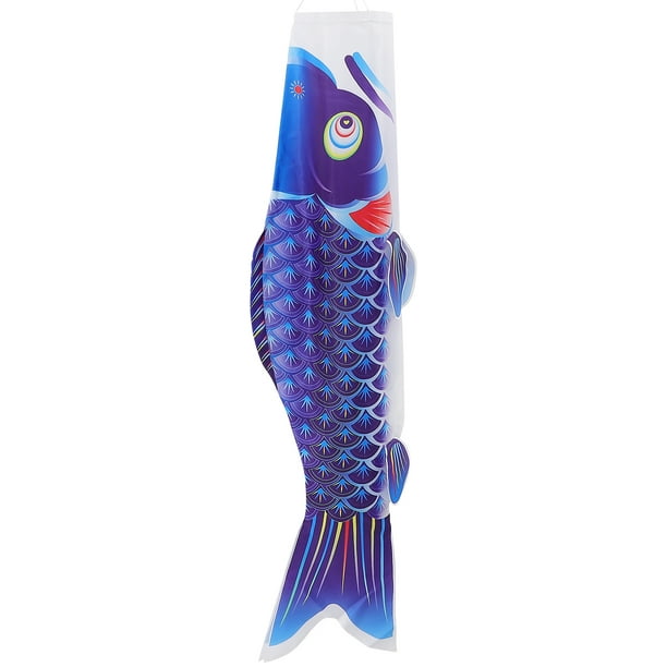 EeaseMX Banderas creativas con forma de carpa, estilo japonés, festival del barco del dragón, carpa, bandera, bandera decorativa para fiesta en casa (azul, 1 metro)